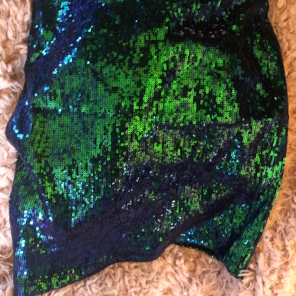Mermaid blue turquoise sequin skirt XS